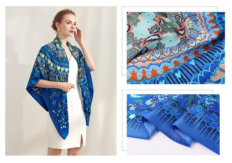 Custom Women Fashion Digital Print Silk Scarf