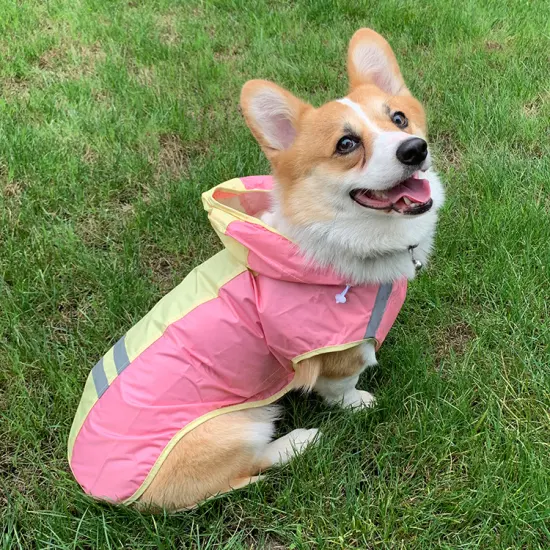 Venda por atacado quente roupas para cães pet grande pequeno cão capa de chuva com capuz ajustável casaco de chuva para cães de estimação