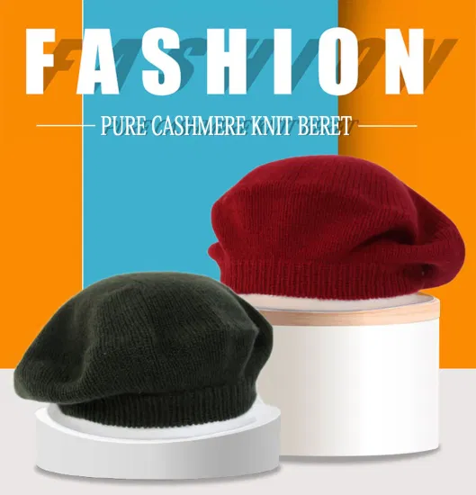 Novo design moda cashmere lã inverno quente feminino boina chapéu