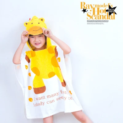 Manufactory vestido de bebê criança roupão de desenho animado animal toalha com capuz capa de banho de praia poncho